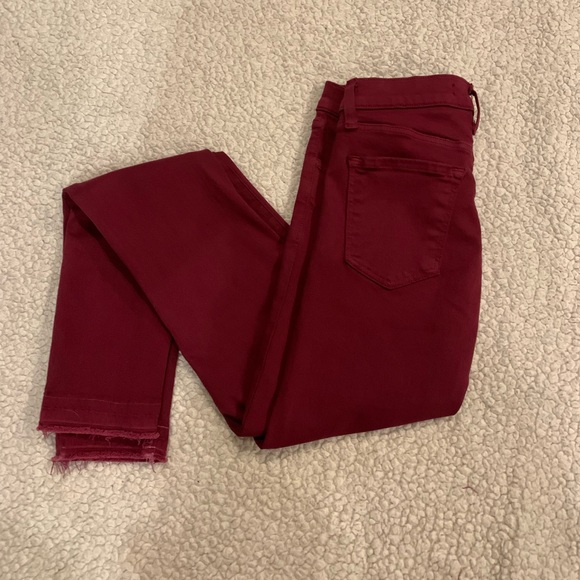 Worn once! J BRAND Photo Ready Deep Plum Skinny Jeans Raw Hem Perfect condition - Picture 12 of 15